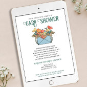 花かわいらし付きシャワーバイメール75誕生日 招待状