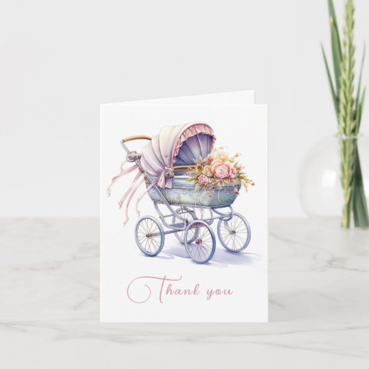 花かわいらし付きフラム サンキューカード (正面)