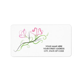 花かわいらし住所 シール