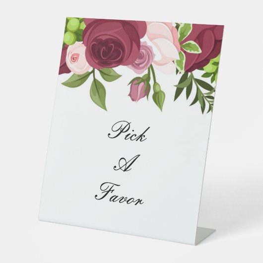 花かわいらし咲きブライダルシャワー 台座サイン (正面)