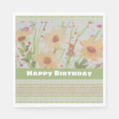 花かわいらし咲き誕生日紙ナプキンス スタンダードランチョンナプキン (正面)