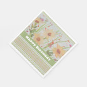 花かわいらし咲き誕生日紙ナプキンス スタンダードランチョンナプキン (角)