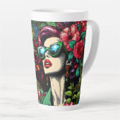 花かわいらし園の女カラフル性 カフェラテマグ (右アングル)