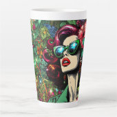 花かわいらし園の女カラフル性 カフェラテマグ (正面)