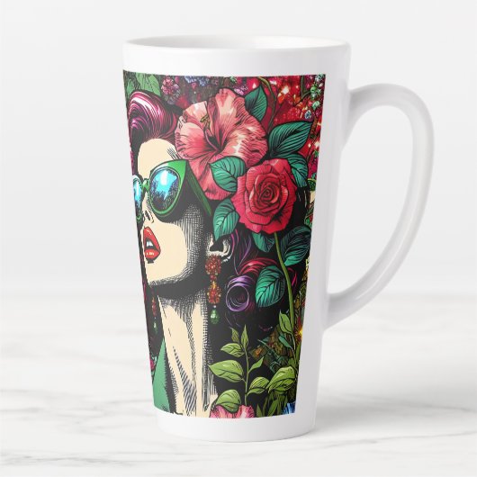 花かわいらし園の女カラフル性 カフェラテマグ (右)