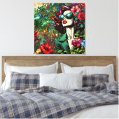 花かわいらし園の女性 キャンバスプリント (インサイチュ (寝室))