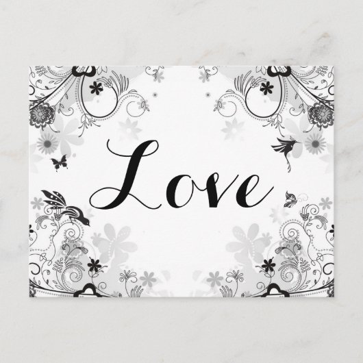 花かわいらし園～鳥と蝶が大好き ポストカード (正面)