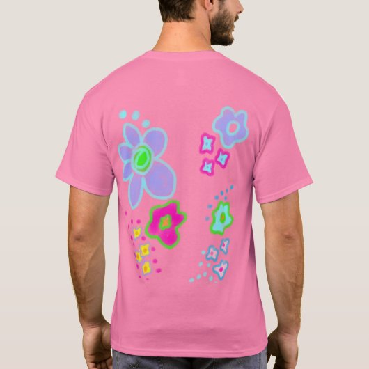 花かわいらし抽象芸術アートから衣服Tシャツ Tシャツ (裏面)