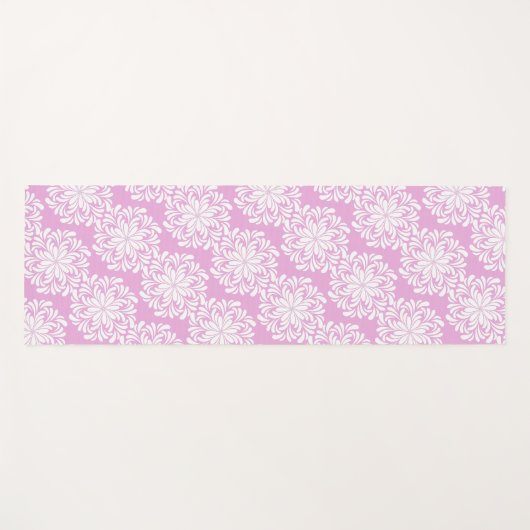 花かわいらし曼荼羅模様ピンク ヨガマット (正面(横))