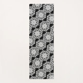 花かわいらし曼荼羅模様ブラック ヨガマット (正面)