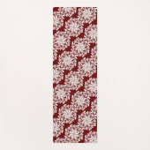 花かわいらし曼荼羅模様マルーン ヨガマット (正面)