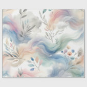 花かわいらし柄パステル水彩 ラッピングペーパー (フラット)