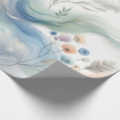 花かわいらし柄パステル水彩 ラッピングペーパー (角)