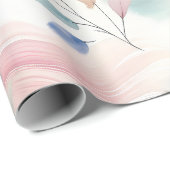 花かわいらし柄パステル水彩 ラッピングペーパー (ロールコーナー)