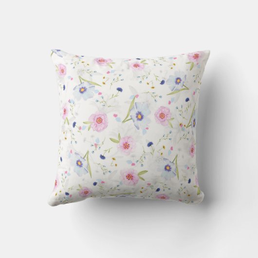 花かわいらし柄 クッション (裏面)