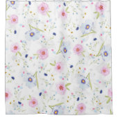 花かわいらし柄 シャワーカーテン (正面)