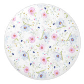 花かわいらし柄 セラミックノブ (正面)