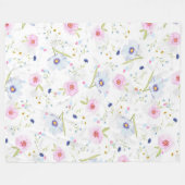 花かわいらし柄 フリースブランケット (正面(横))