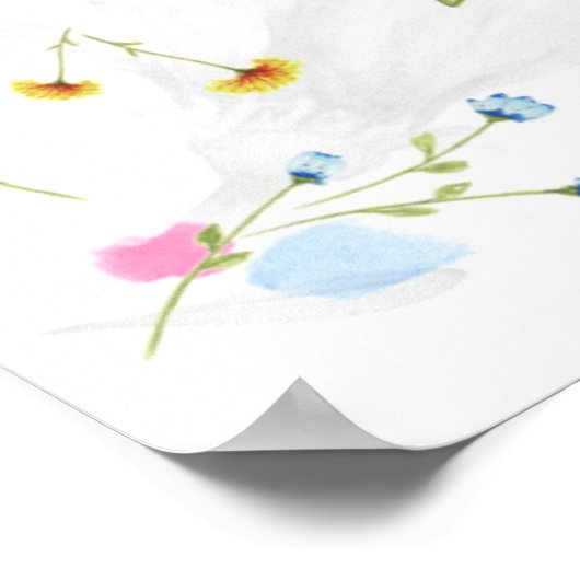 花かわいらし柄 ポスター (角)