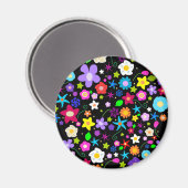 花かわいらし柄 マグネット (正面/裏面)