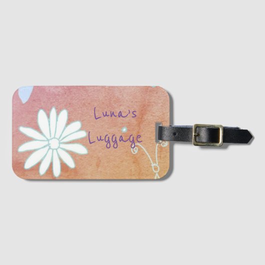 花かわいらし柄 ラゲッジタグ (正面横)