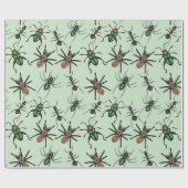 花かわいらし柄 ラッピングペーパー (フラット)