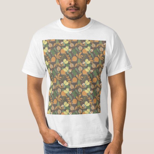 花かわいらし柄 Tシャツ (正面)