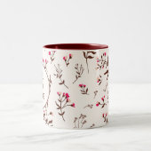 花かわいらし模様マグカップ ツートーンマグカップ (中央)