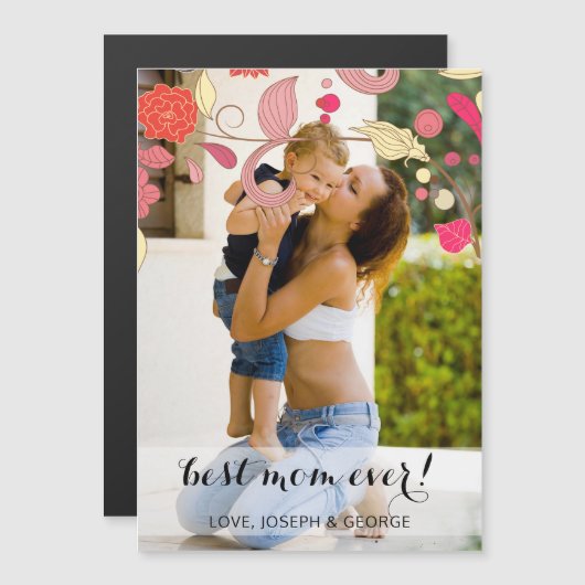 花かわいらし母の日フォトカード (正面/裏面)