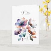 花かわいらし水彩イラストレーション挨拶 カード (黄色い花)