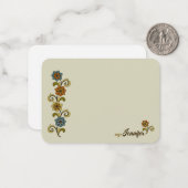 花かわいらし渦巻形のの中央スタイルCC1279 ノートカード (正面/裏面インサイチュ)