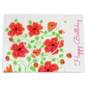 花かわいらし状ハッピーバースデー抱き枕 ラージペーパーバッグ (正面)