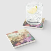 花かわいらし石コースター ストーンコースター (横)