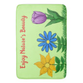 花かわいらし緑浴用マット バスマット (正面縦)