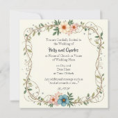 花かわいらし縁ど結婚式招待状 招待状 (裏面)