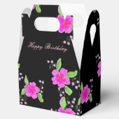 花かわいらし色の黒とピンクのゲストのお気に入りボックス フェイバーボックス (オープン)