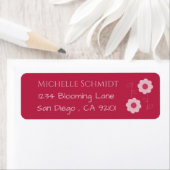 花かわいらし色マゼンタ差出人住所ラベル ラベル (インサイチュ)