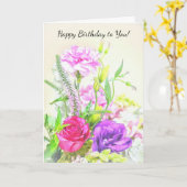 花かわいらし花ヴィンテージスタイル誕生日カード カード (黄色い花)