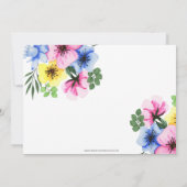 花かわいらし茶のブライダルシャワー茶パーティー 招待状 (裏面)