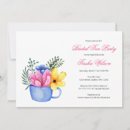 花かわいらし茶のブライダルシャワー茶パーティー 招待状
