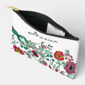 花かわいらし華美園芸術パーソナライズされた アクセサリーポーチ (見開き)