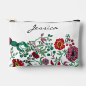 花かわいらし華美園芸術パーソナライズされた アクセサリーポーチ (正面)