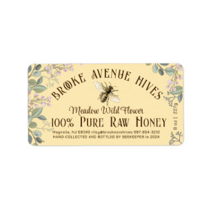 花かわいらし蜂の日ハニーイエロー収穫 ラベル