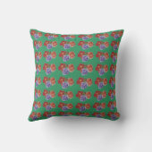 花かわいらし赤いバラとバラ芽フローラ クッション (裏面)