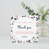 花かわいらし赤ちゃんシャワーサンキューカード 招待状 (スタンド正面)