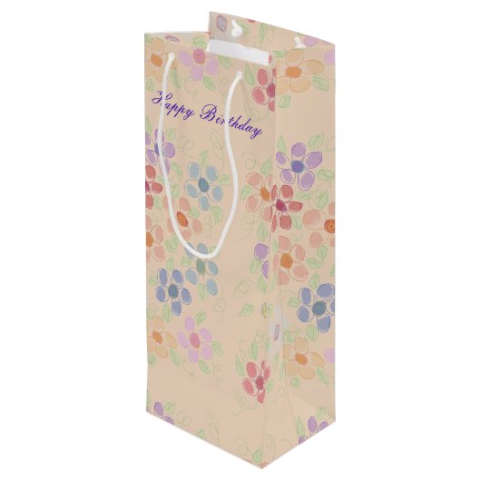 花かわいらし酒バッグ ワインギフトバッグ (裏面アングル)