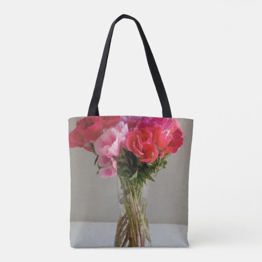 花かわいらし2月の写真+名前をカスタムする トートバッグ (裏面)