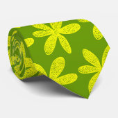 花かわいらし – アボカドグリーンの黄色 ネクタイ (ロール)