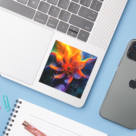 花かわいらし シール (ノートパソコンとiPhone)