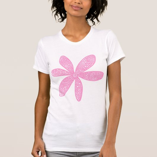 花かわいらし – ピンク Tシャツ (正面)